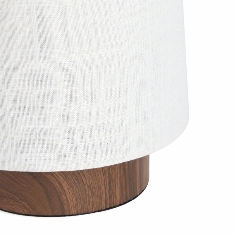 Lampe de table YUMI bois foncé et beige Ø15x42 cm