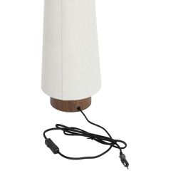 Lampe de table YUMI bois foncé et beige Ø15x42 cm