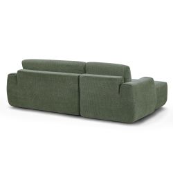 Canapé d'angle gauche compressé WESTA 4 places tissu chenille vert