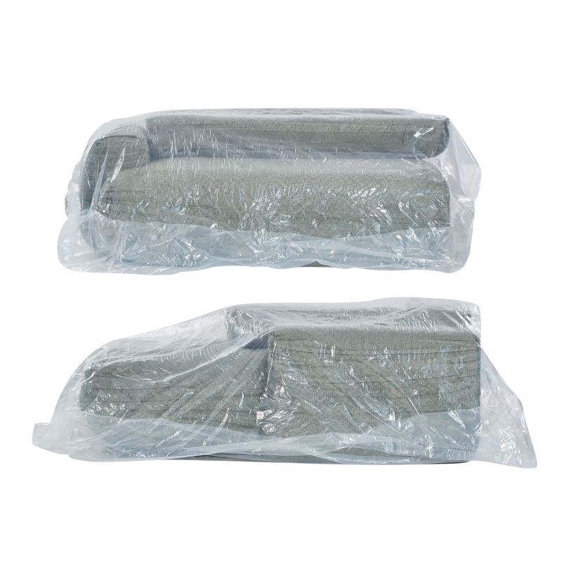 Canapé d'angle droit compressé WESTA 4 places tissu chenille vert