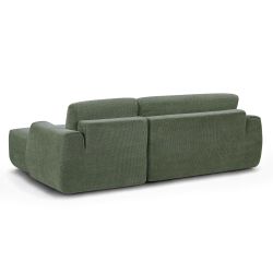 Canapé d'angle droit compressé WESTA 4 places tissu chenille vert
