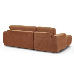 Canapé d'angle gauche compressé WESTA 4 places tissu chenille terracotta