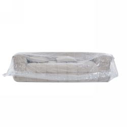 Canapé droit compressé JUPA 3 places tissu bouclette taupe