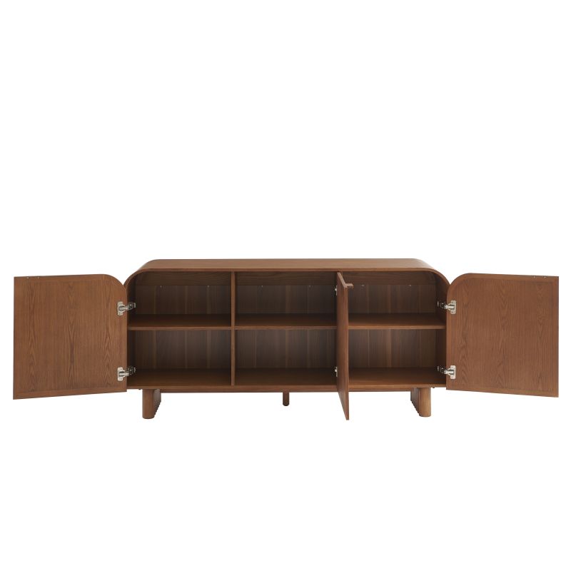 Buffet LUA placage frêne cannage 3 portes 165 cm