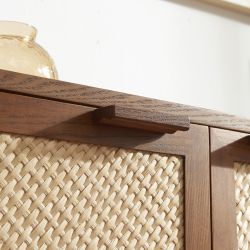 Buffet LUA placage frêne cannage 3 portes 165 cm