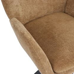 Fauteuil rotatif DACTYL 1 place tissu jaune moutarde