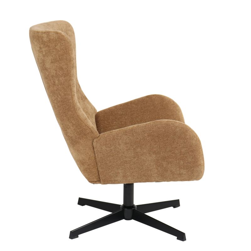 Fauteuil rotatif DACTYL 1 place tissu jaune moutarde