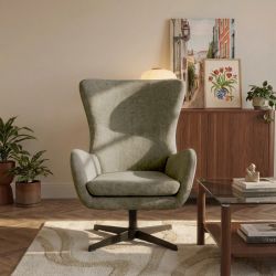 Fauteuil rotatif DACTYL 1 place tissu vert