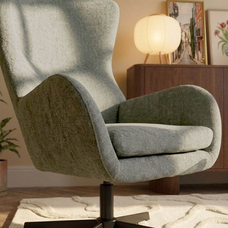 Fauteuil rotatif DACTYL 1 place tissu vert