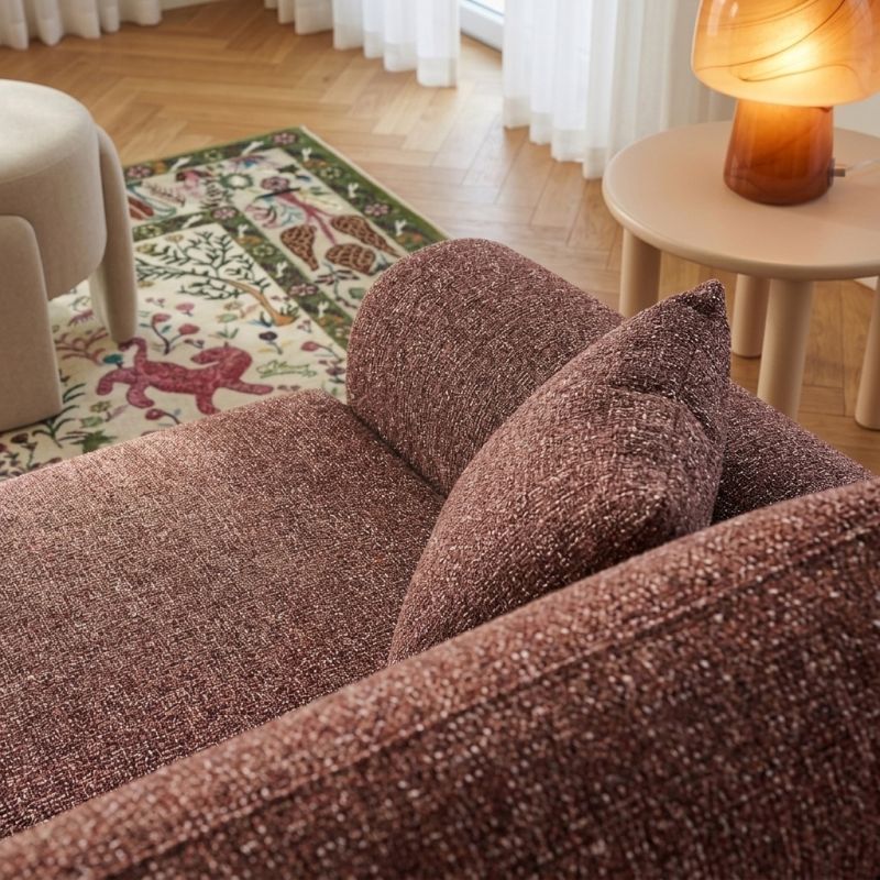 Canapé d'angle convertible et réversible DANA 4 places tissu chenille bordeaux