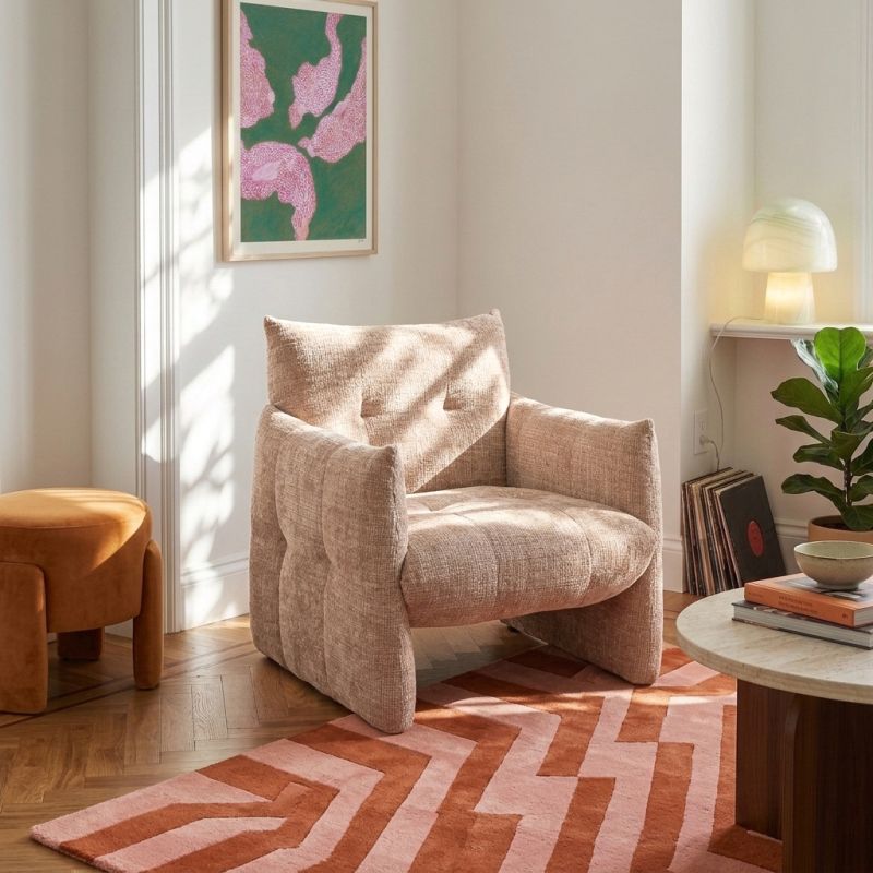 Fauteuil fixe GALATEA 1 place tissu beige