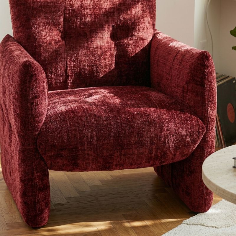 Fauteuil fixe GALATEA 1 place tissu rouge