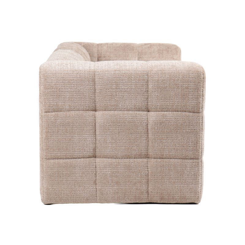 Canapé droit fixe NAIAD 2 places tissu texturé beige