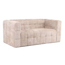 Canapé droit fixe NAIAD 2 places tissu texturé beige