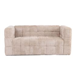 Canapé droit fixe NAIAD 2 places tissu texturé beige