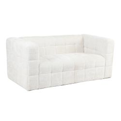 Canapé droit fixe NAIAD 2 places tissu texturé crème