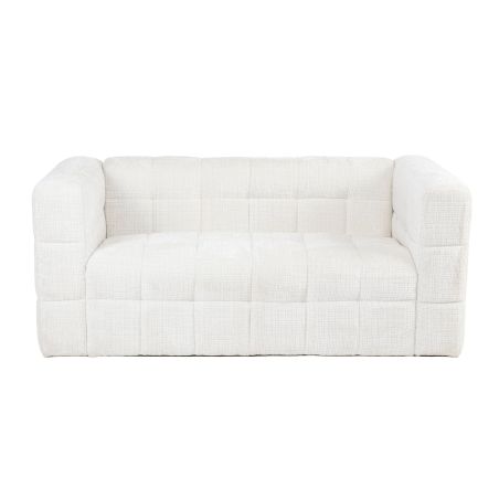 Canapé droit fixe NAIAD 2 places tissu texturé crème