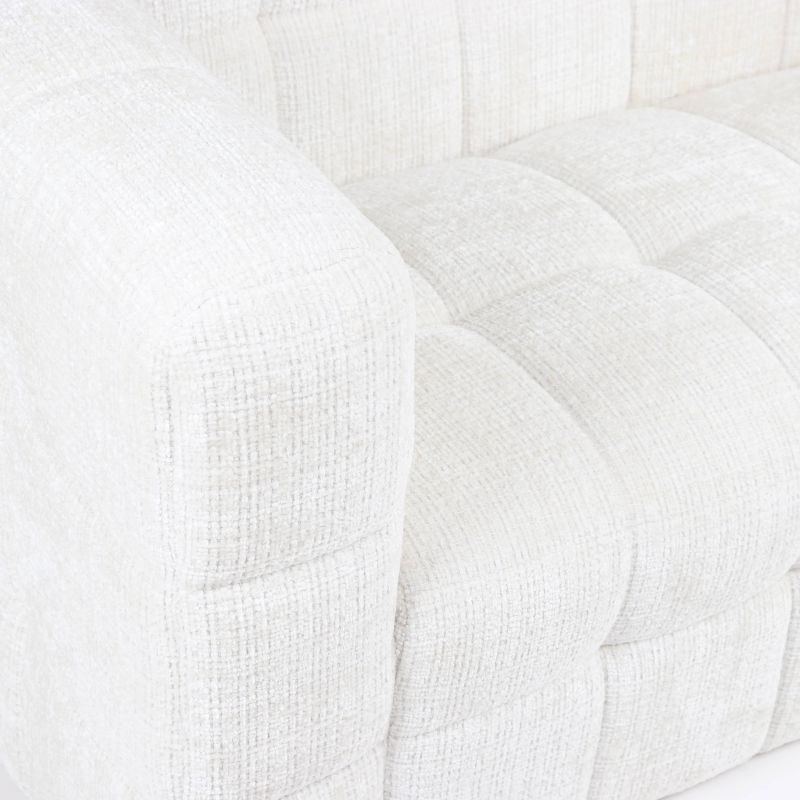 Canapé droit fixe NAIAD 2 places tissu texturé crème