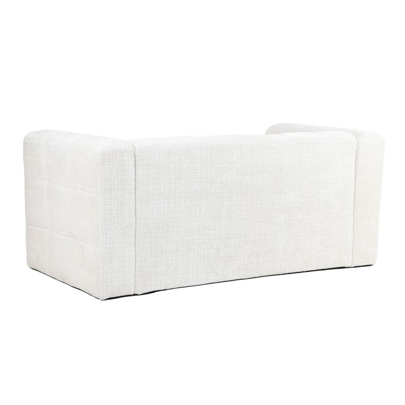 Canapé droit fixe NAIAD 2 places tissu texturé crème