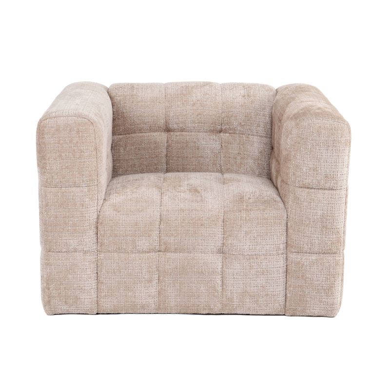 Fauteuil fixe NAIAD 1 place tissu texturé beige