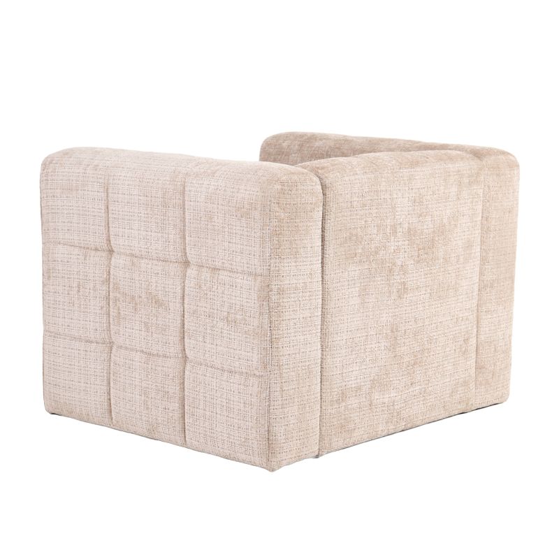 Fauteuil fixe NAIAD 1 place tissu texturé beige