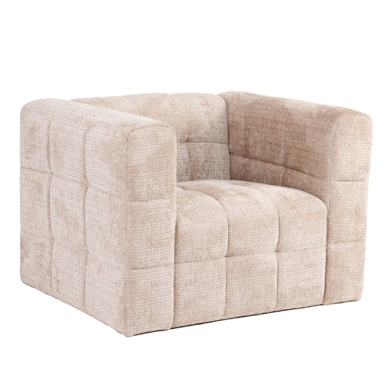 Fauteuil fixe NAIAD 1 place tissu texturé beige