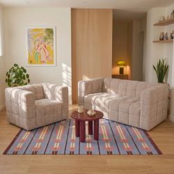 Fauteuil fixe NAIAD 1 place tissu texturé beige