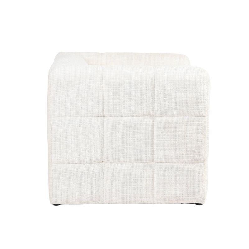 Fauteuil fixe NAIAD 1 place tissu texturé crème
