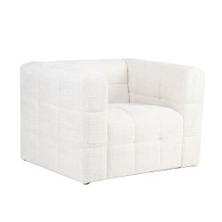 Fauteuil fixe NAIAD 1 place tissu texturé crème