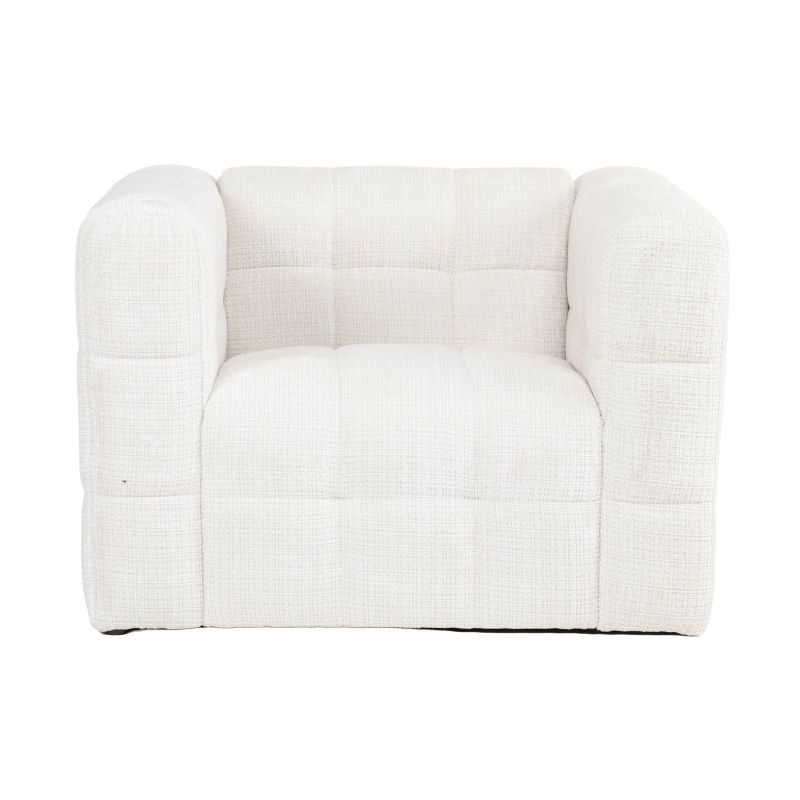 Fauteuil fixe NAIAD 1 place tissu texturé crème