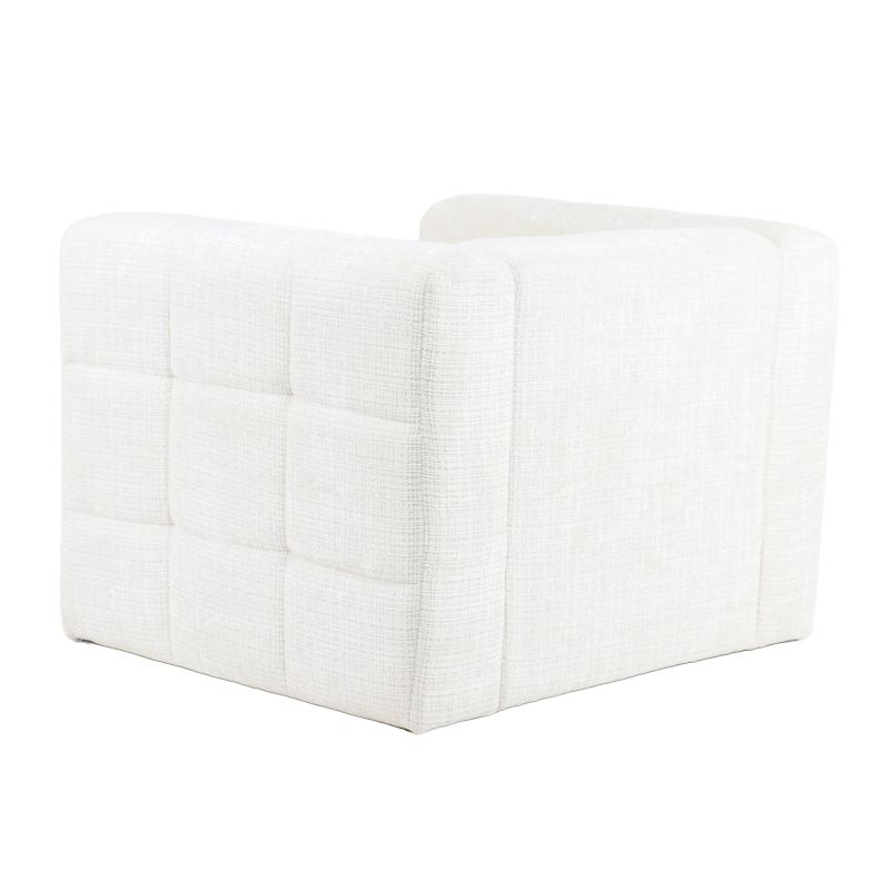 Fauteuil fixe NAIAD 1 place tissu texturé crème