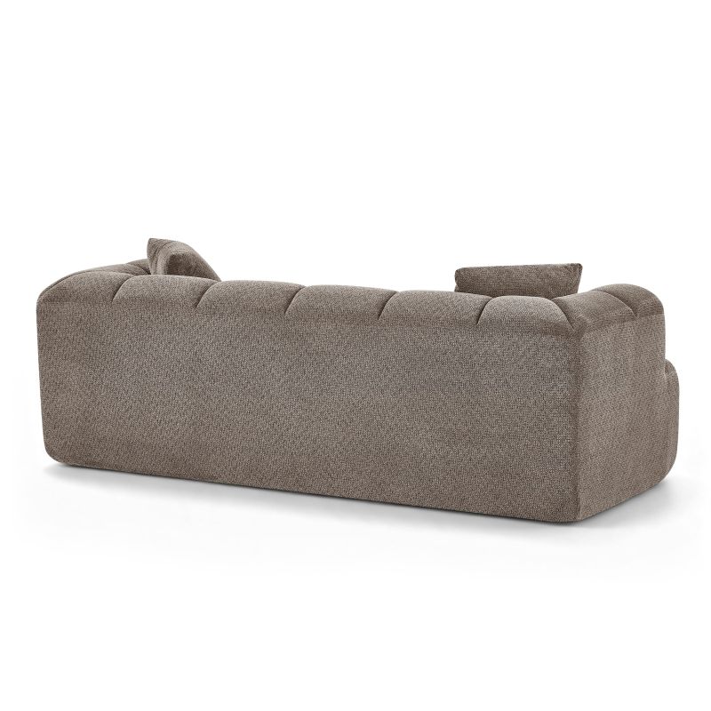 Canapé droit compressé ORVA 3 places tissu chenille taupe