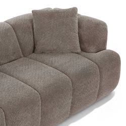 Canapé droit compressé ORVA 3 places tissu chenille taupe
