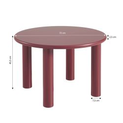 Table basse MARA effet laqué bordeaux