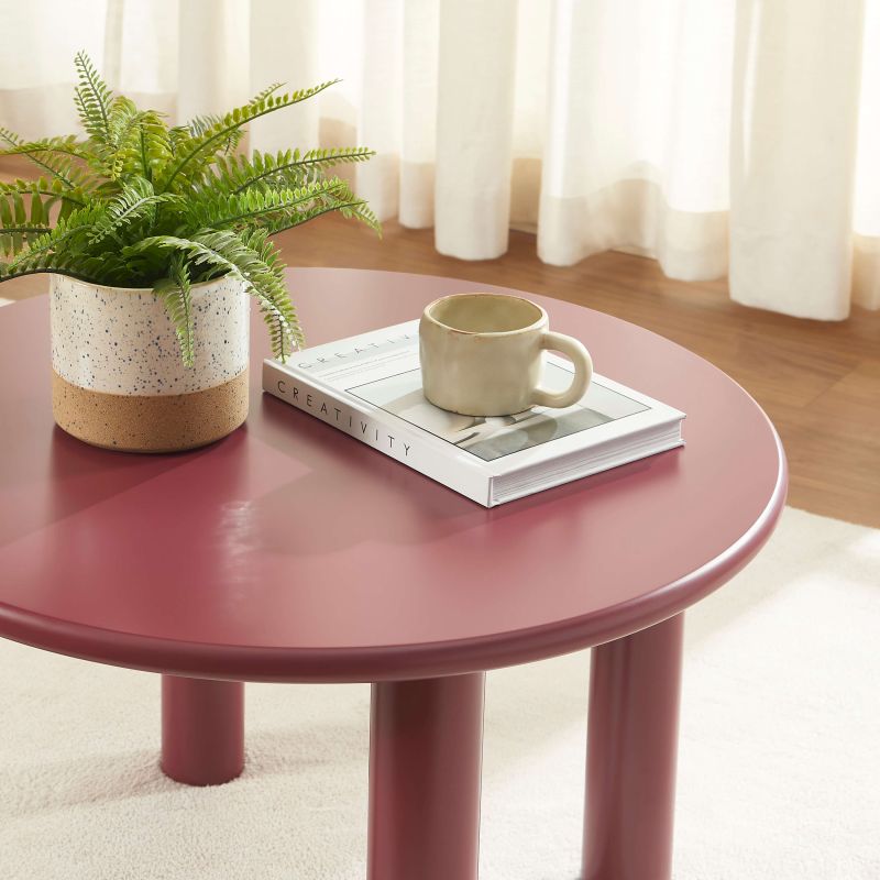 Table basse MARA effet laqué bordeaux