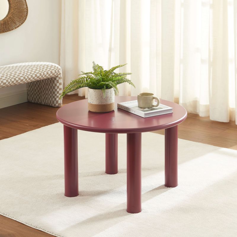 Table basse MARA effet laqué bordeaux