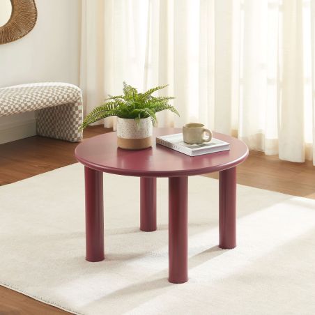 Table basse MARA effet laqué bordeaux