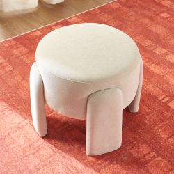 Pouf INA tissu beige