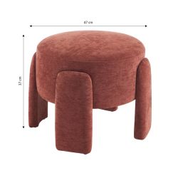 Pouf INA tissu bordeaux