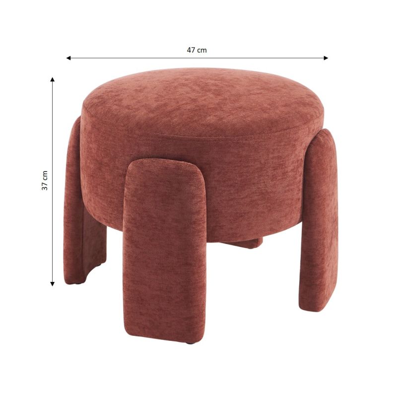 Pouf INA tissu bordeaux
