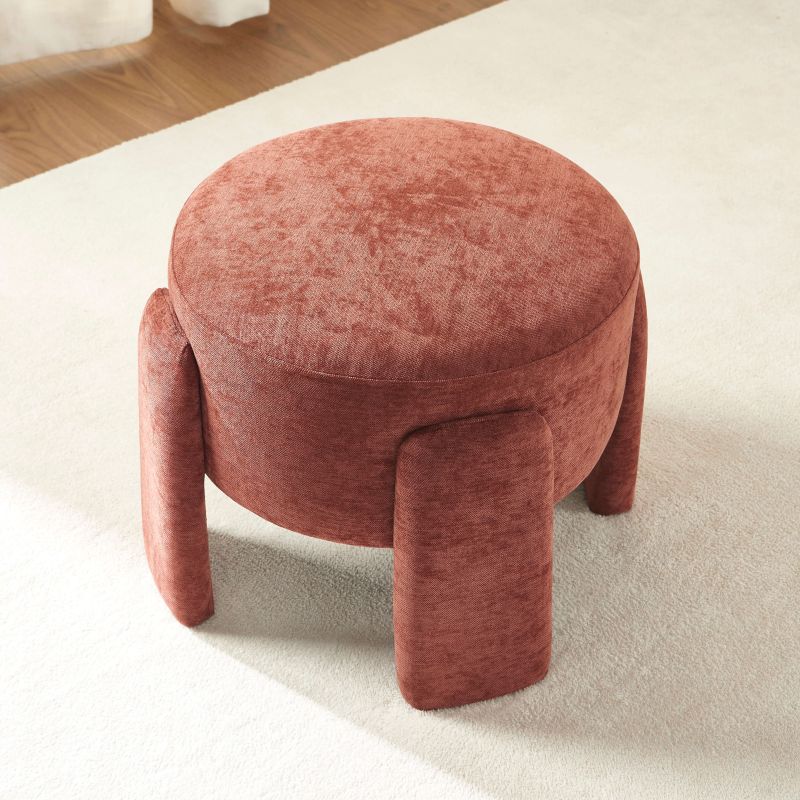 Pouf INA tissu bordeaux