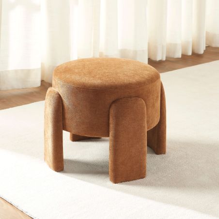 Pouf INA tissu marron
