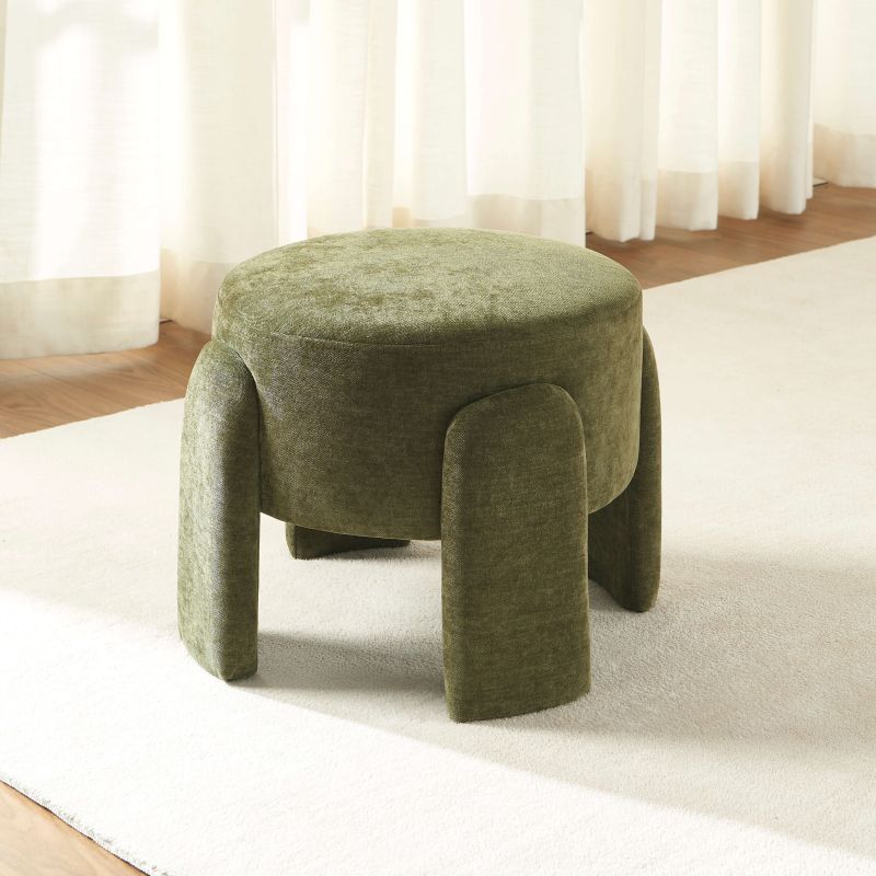 Pouf INA tissu vert