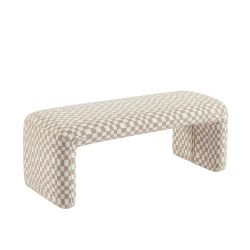 Banc SARAN tissu damier beige