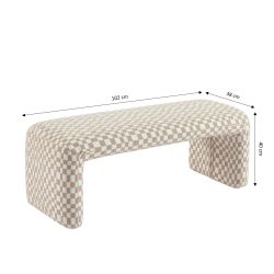 Banc SARAN tissu damier beige