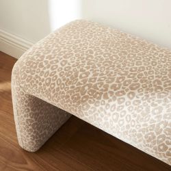Banc SARAN tissu léopard beige