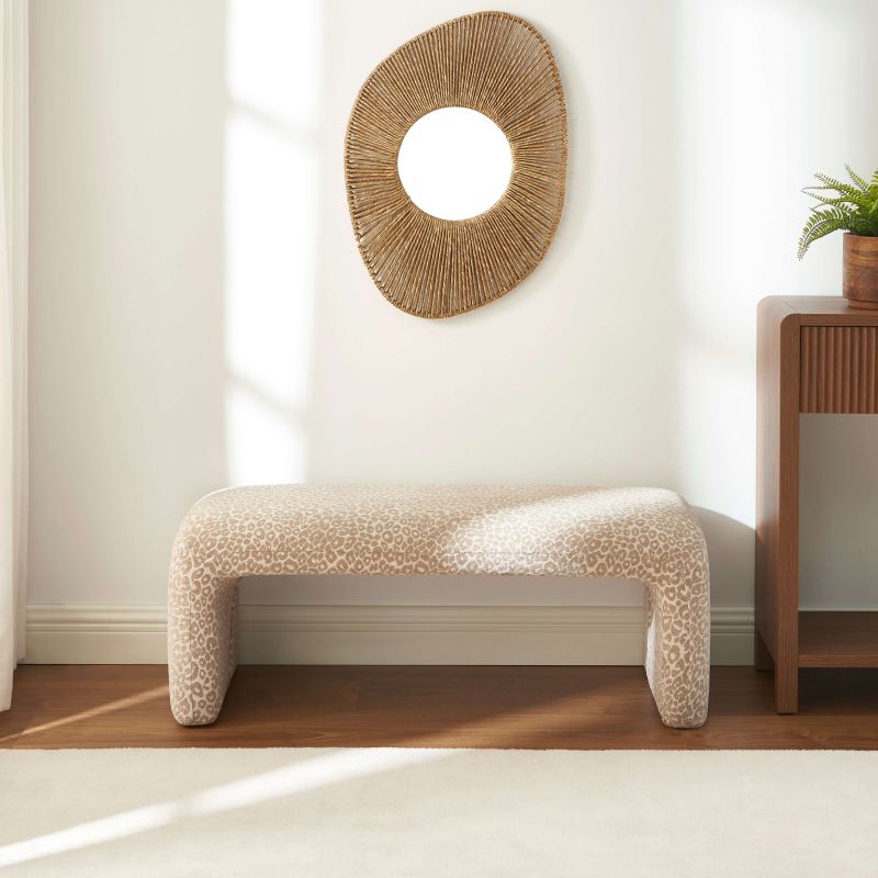 Banc SARAN tissu léopard beige