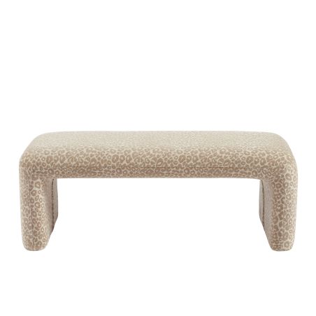 Banc SARAN tissu léopard beige