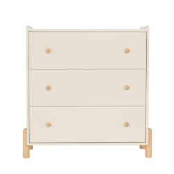 Commode enfant MONA 3 tiroirs beige 86cm