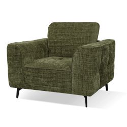 Fauteuil LOERA tissu vert 1 place